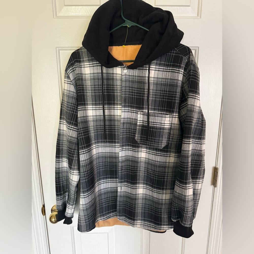 Black and White Plaid Hoodie